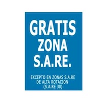 Tarifa 0 € vehículo eléctrico zona SARE (Excepcto en zonas alta rotación) - Málaga
